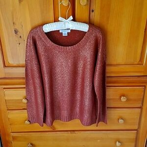 Women's rust colored sparkling sweater